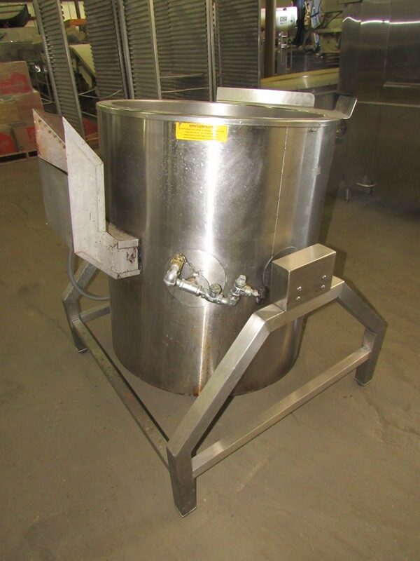 A stainless steel jacketed kettle
