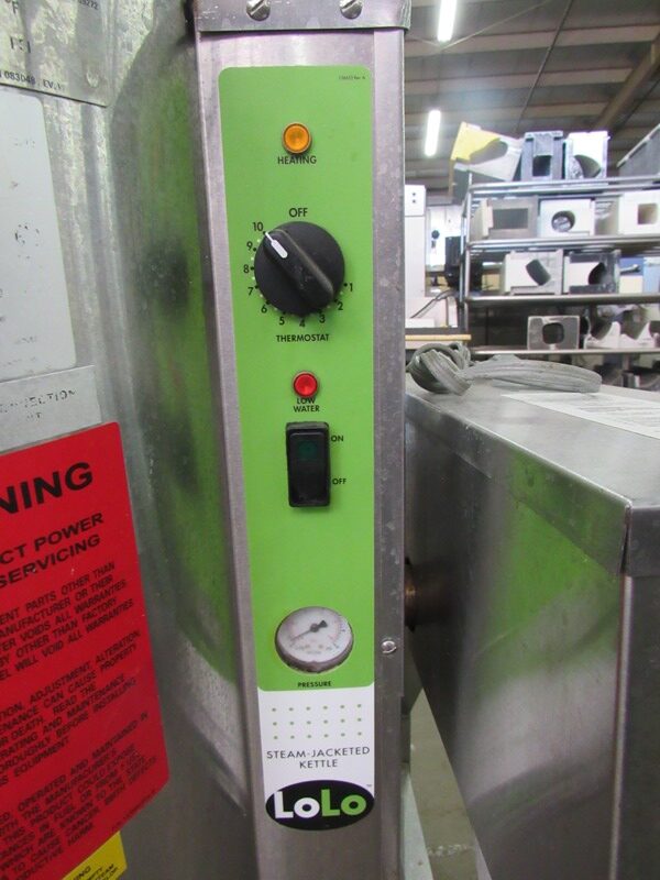 A control panel for a steam jacketed kettle